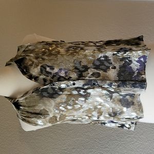 Small Joe's Shiny Metallic Button up Tank NWT